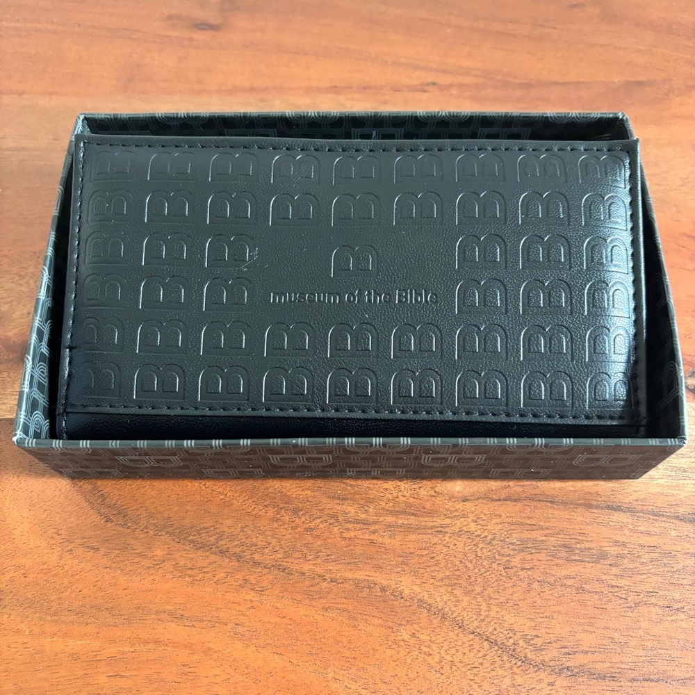 Tri-fold Black Faux Leather Wallet Museum of the Bible Collector